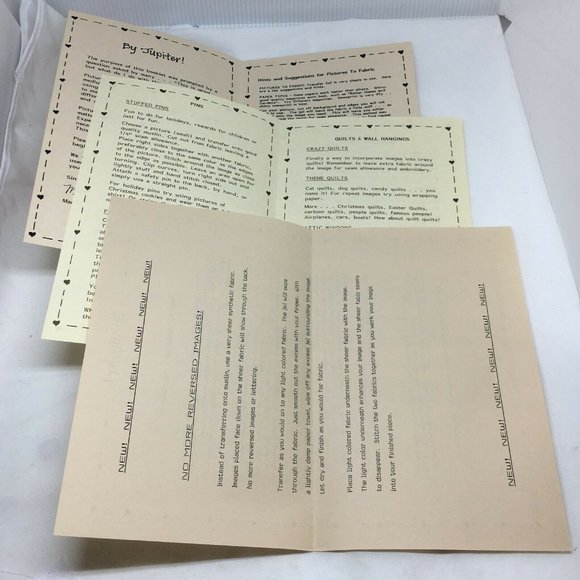 Vintage Jupiter Pictures To Fabric Transfer Gel Idea Booklet Craft Personalize - Picture 4 of 9